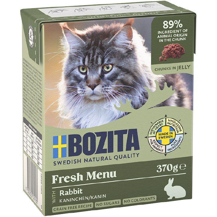 BOZITA Katzen-Nassfutter Häppchen in Gelee mit Kaninchen